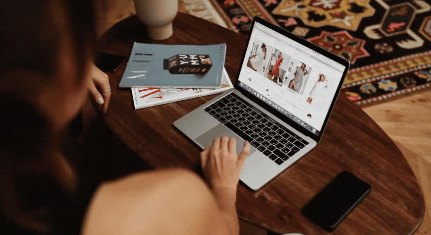Women scrolling through a website